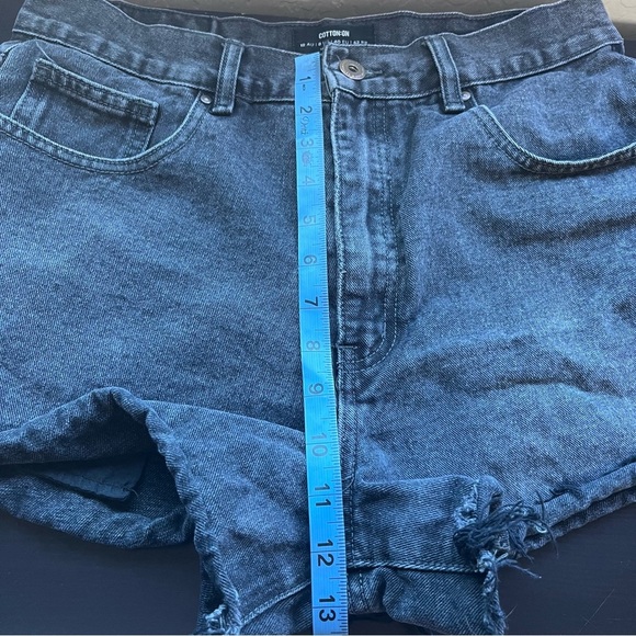 Cotton On High A Line Black Denim Shorts Size 8 - Picture 4 of 7